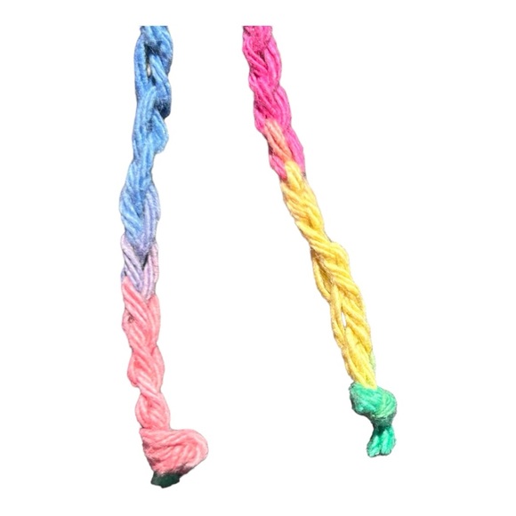 Multi coloured kid size bandanna, handmade crochet NWOT - Picture 3 of 6